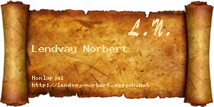 Lendvay Norbert névjegykártya